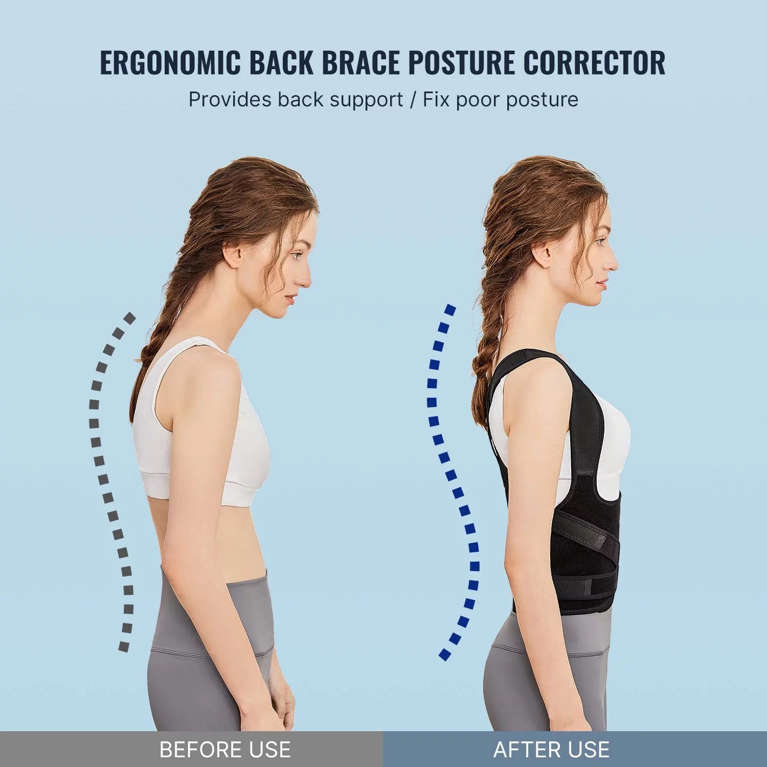 Back Posture Corrector for Women and Men, Adjustable Posture Trainer, Medium